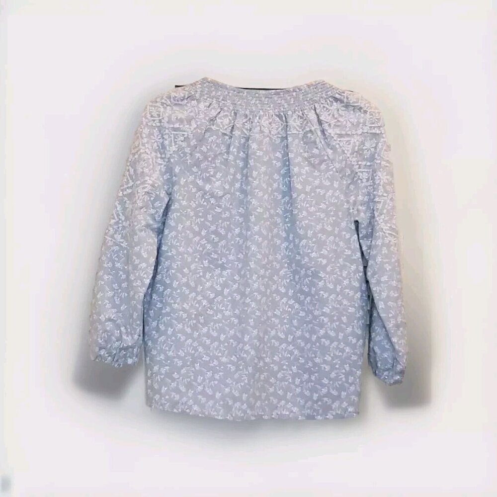 JOIE Peasant Blouse Women's Size Small Embroidered Blue Boho Cottage Core Fairy - Picture 2 of 16